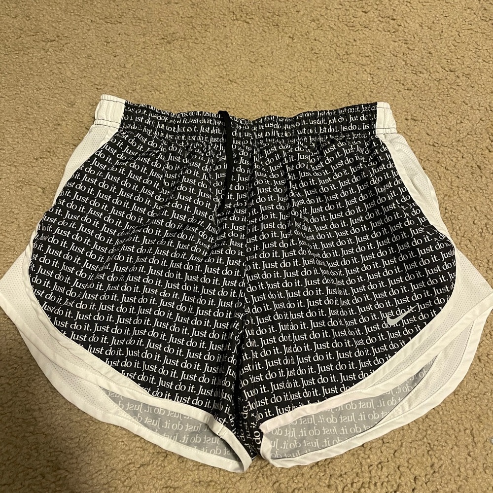 Nike Women's Black and White Shorts